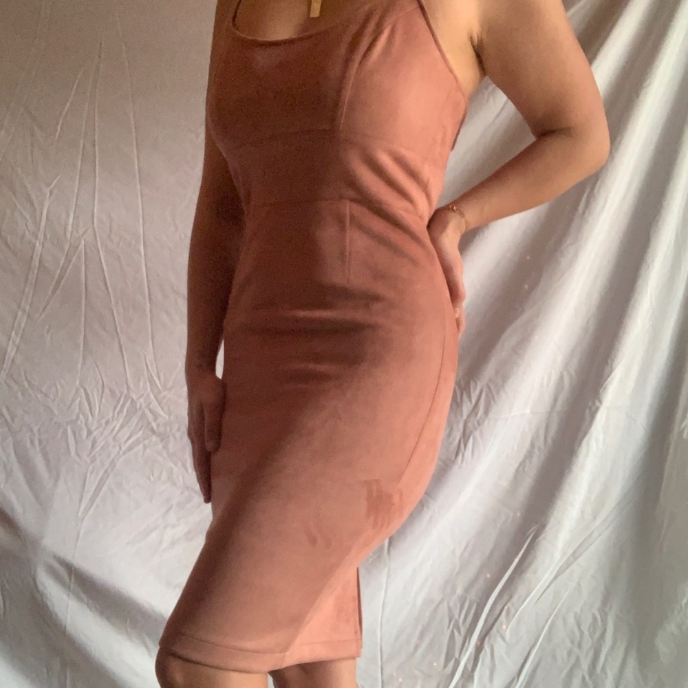 BCBG Alese Rose Faux Suede Dress